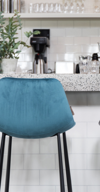 2x Barstoel Dutchbone, Franky, zithoogte ca. 65 cm, Blauw